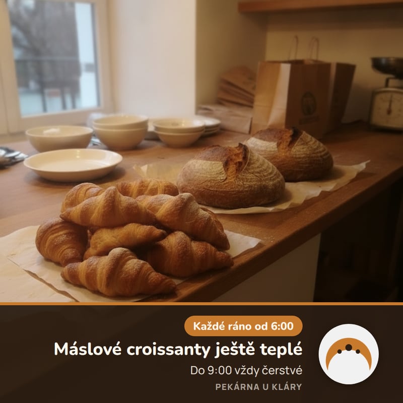 Pekárna: Máslové croissanty ještě teplé