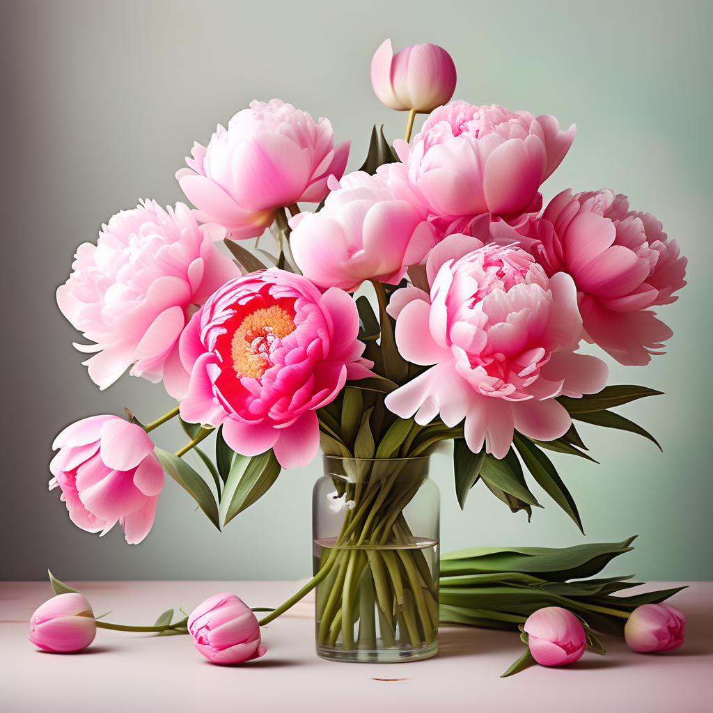 Image of Pink and Peach Peony