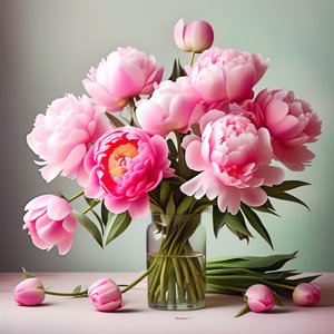 Image of Pink and Peach Peony