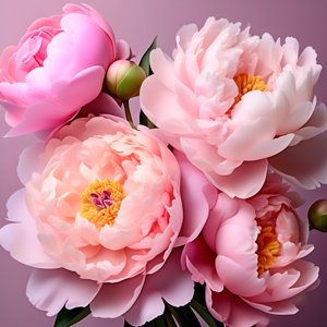 Image of Pink and peach peony